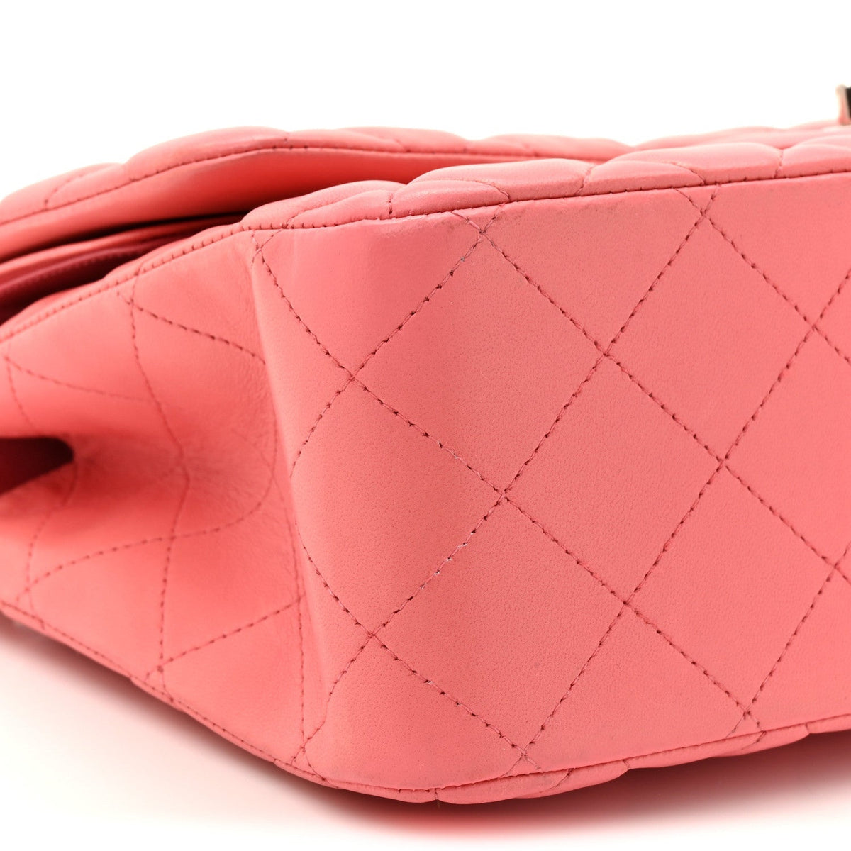 Lambskin Quilted Jumbo Double Flap Pink