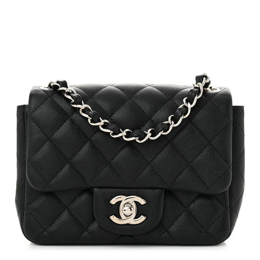 Caviar Quilted Mini Square Flap Black