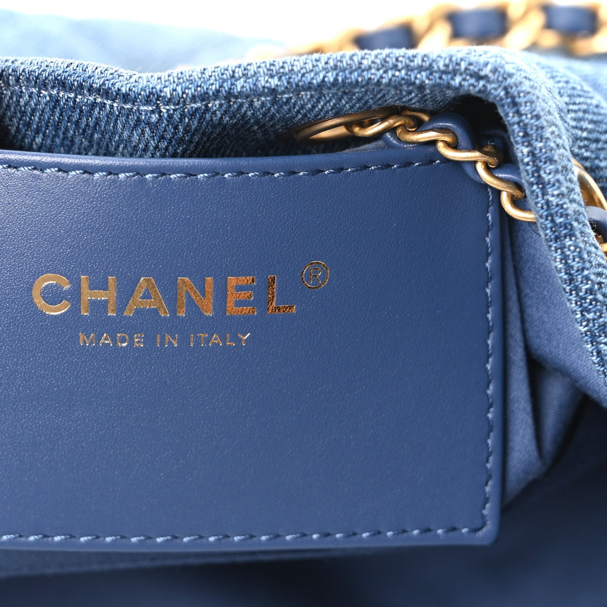 Washed Denim Quilted Mini Chanel 25 Handbag Blue