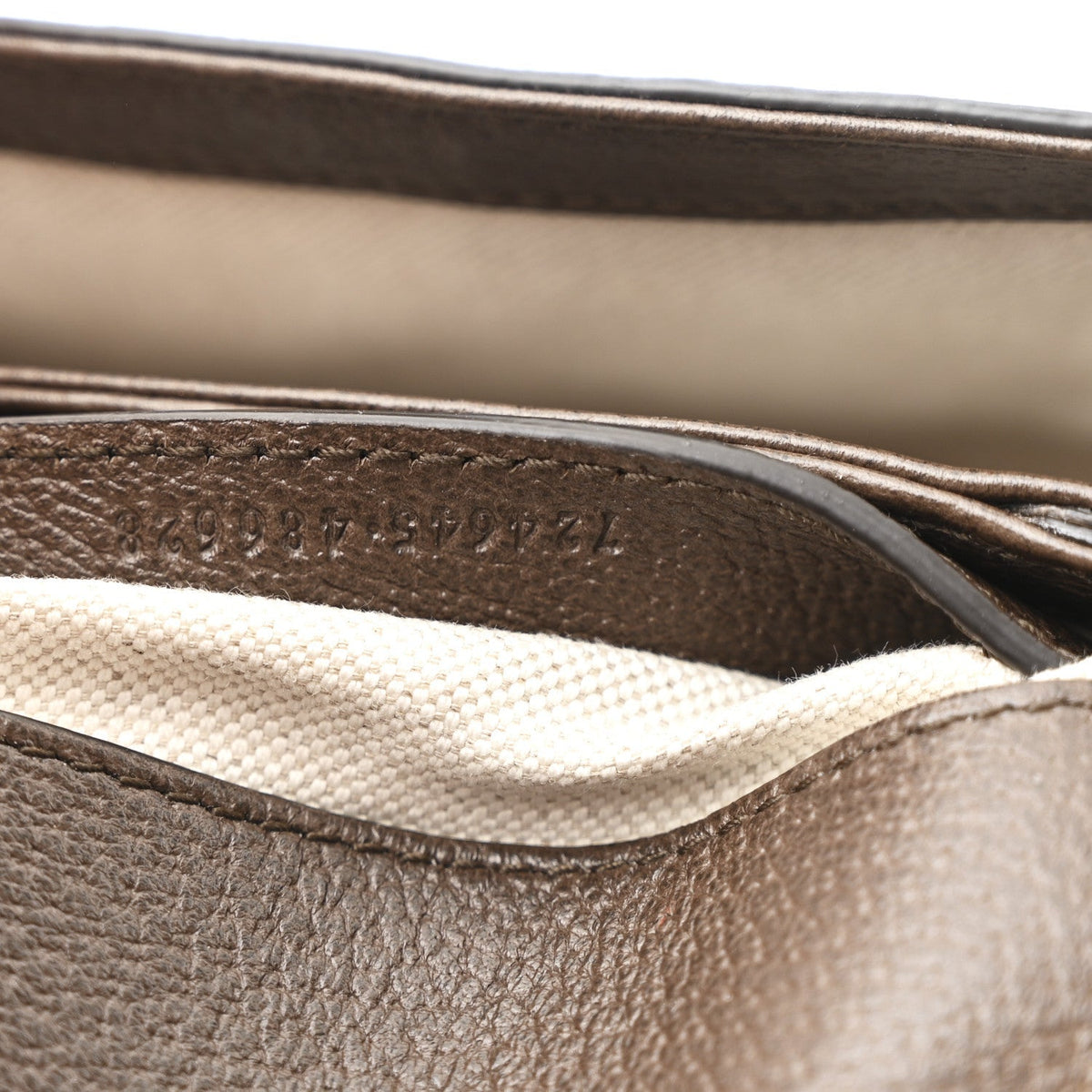GG Supreme Monogram Textured Dollar Calfskin Mini Blondie Chain Shoulder Flap Bag Beige Ebony New Acero