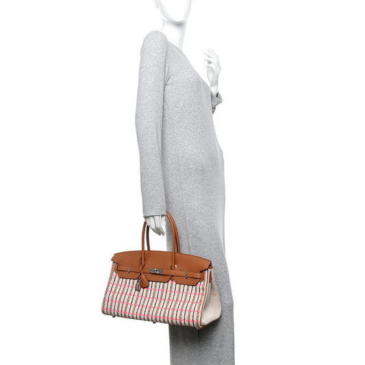 Toile Swift Broderie Shoulder Birkin Light 39 Gold Fauve Rose Pop Black