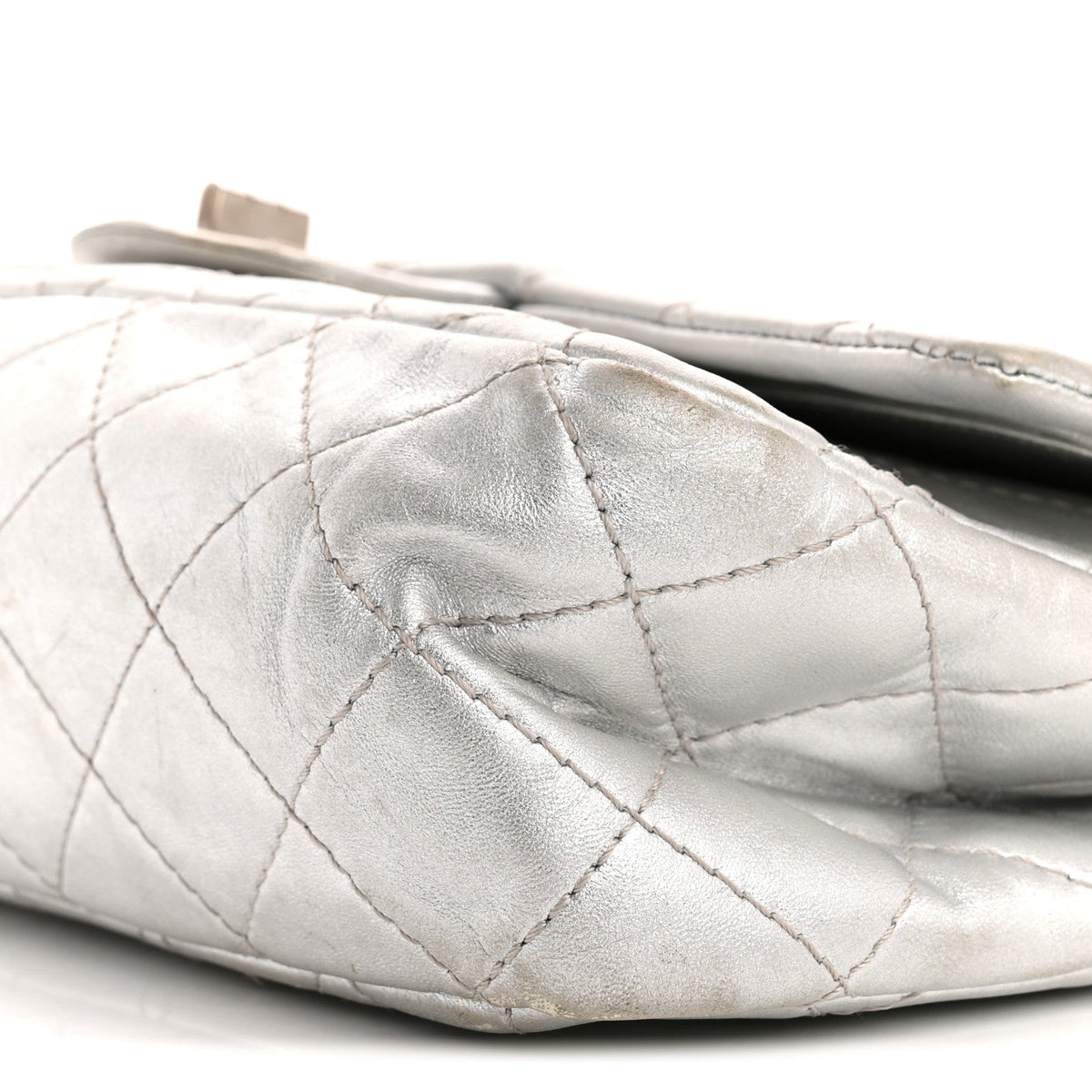 Metallic Lambskin Quilted 2.55 Reissue 227 Flap Silver