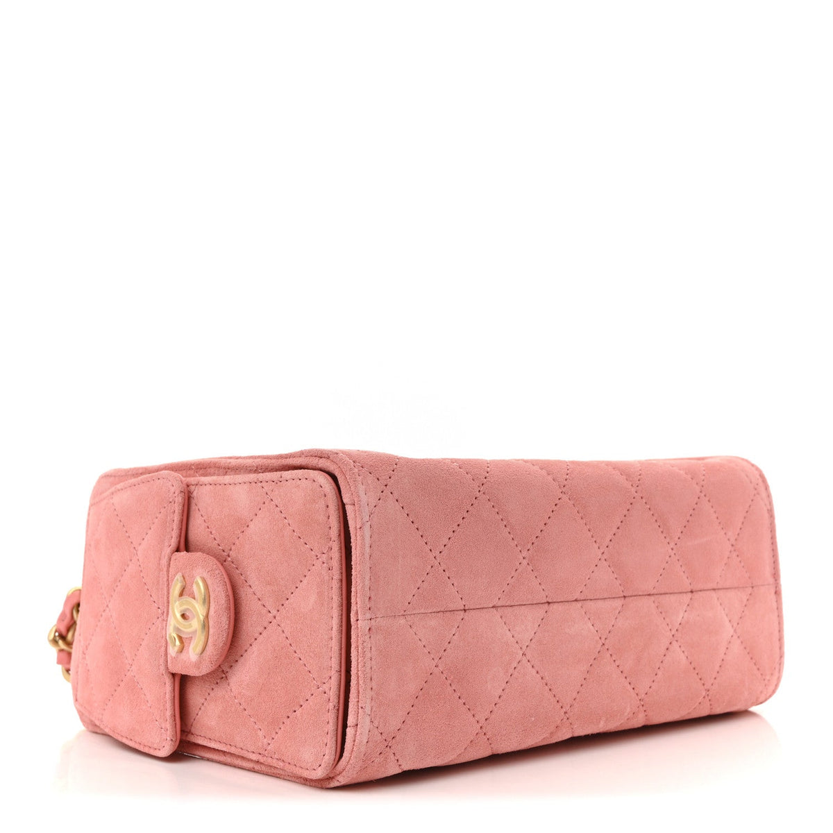Suede Quilted Mini Chanel 25 Handbag Pink