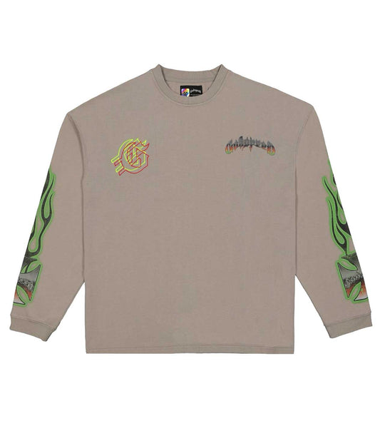 Godspeed Biker Nation L/S Tee Stone Grey