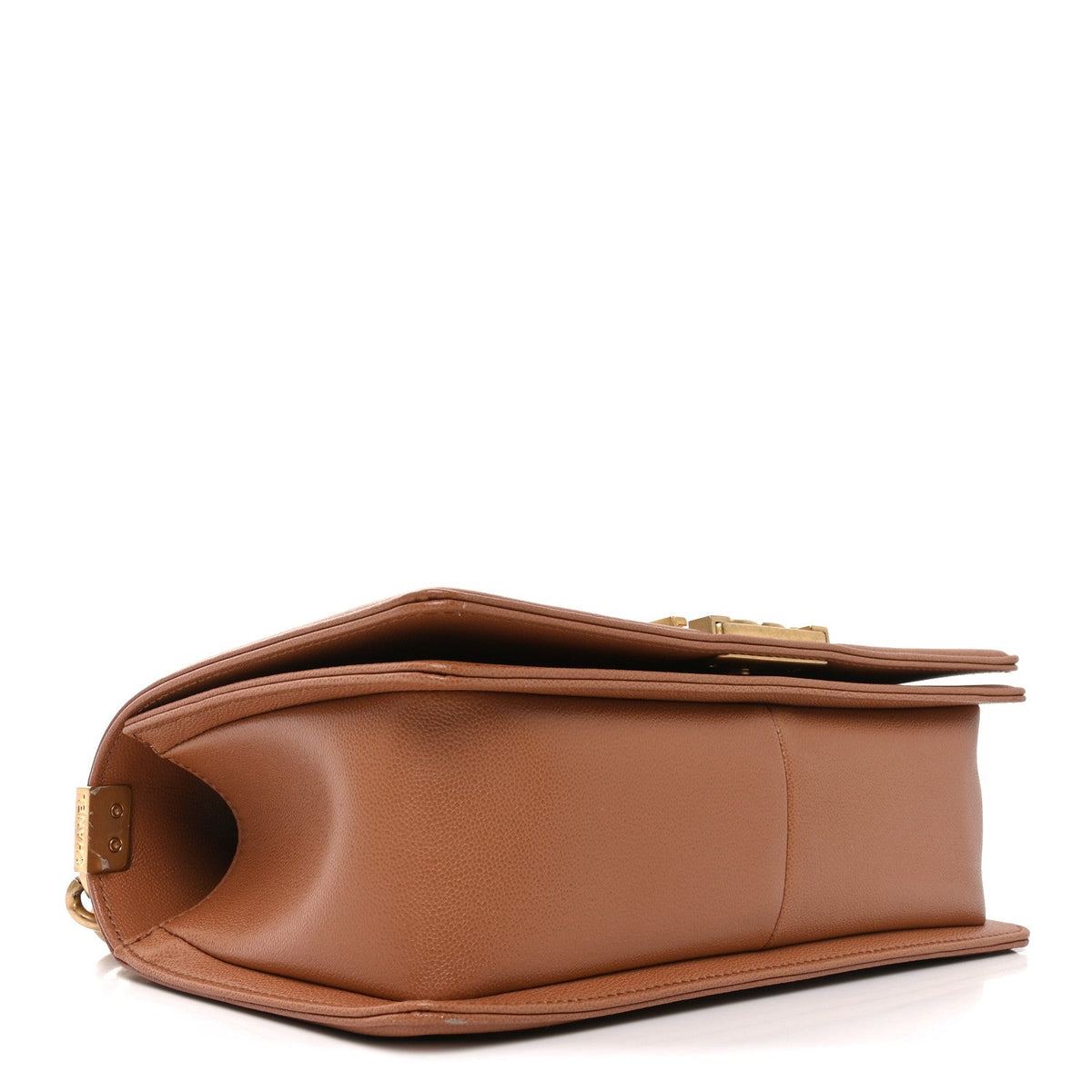 Caviar Chevron Quilted Medium Boy Flap Brown