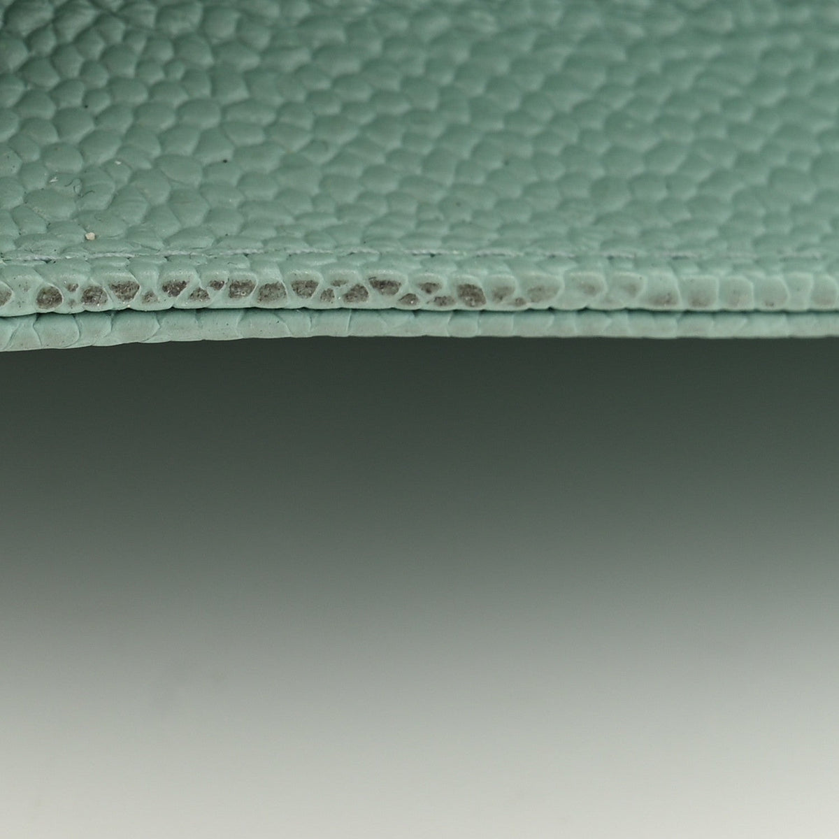 Caviar Quilted Boy Wallet On Chain WOC Light Blue