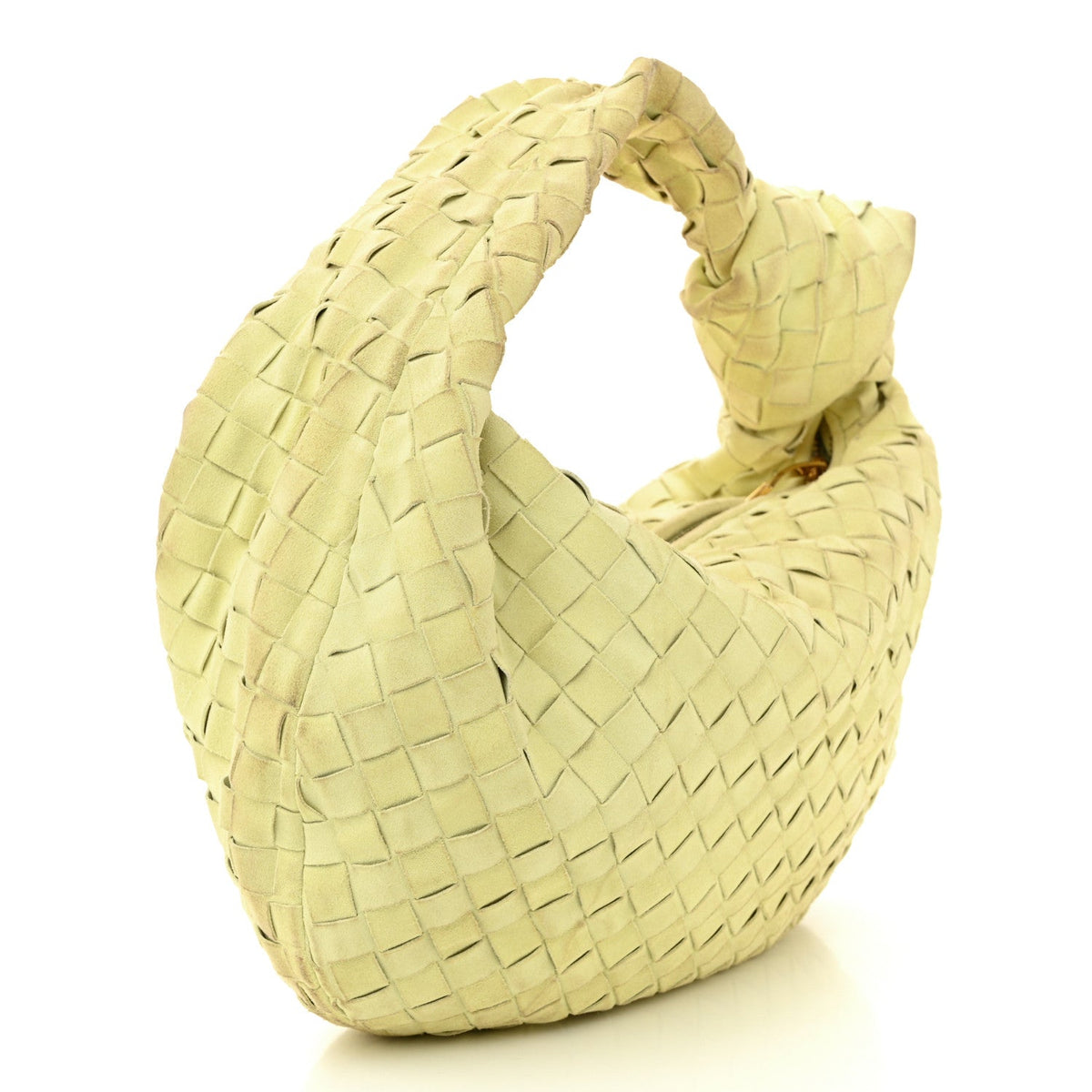 Suede Calfskin Intrecciato Teen Jodie Hobo Lemon Wash