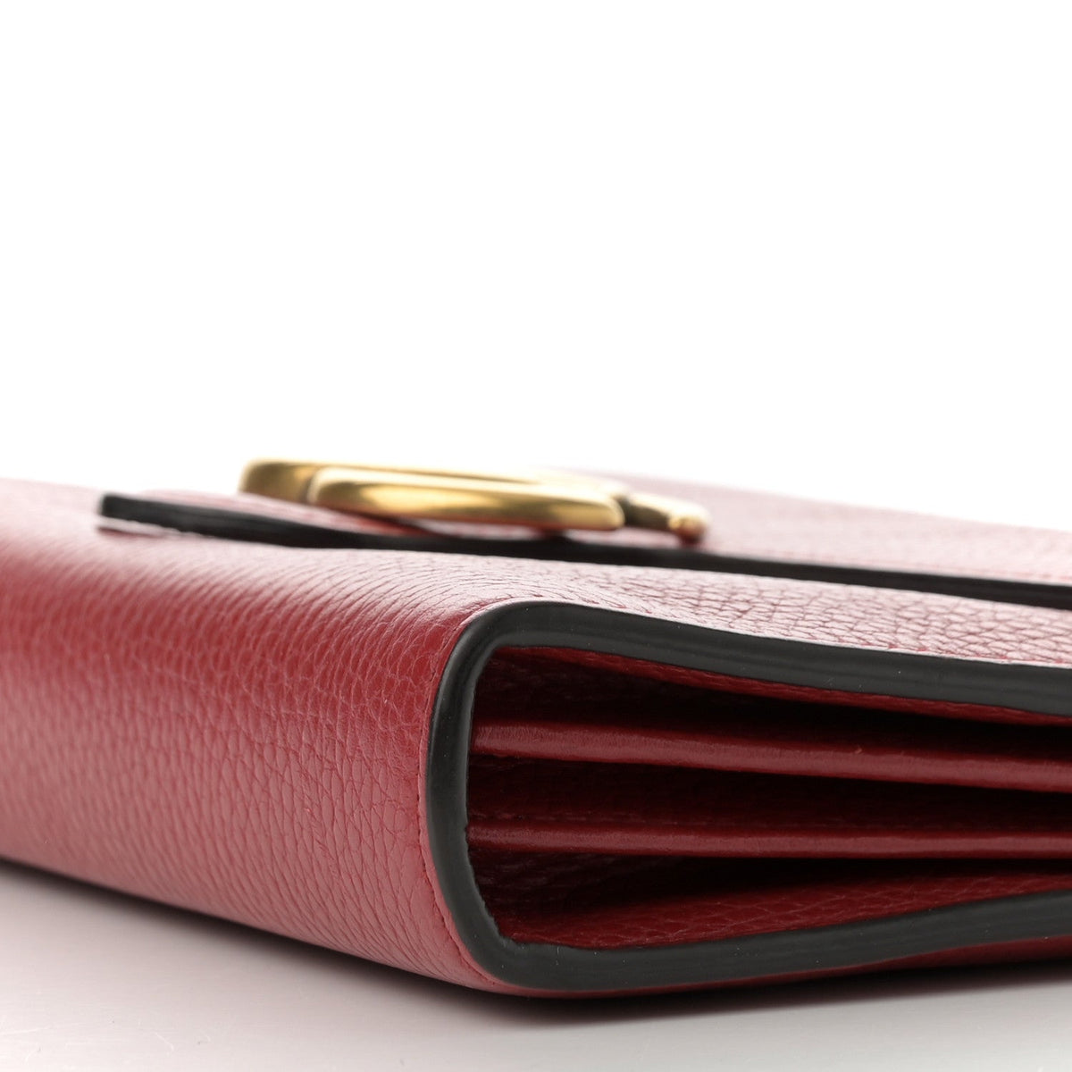 Calfskin GG Marmont Chain Wallet Vulcanic Red